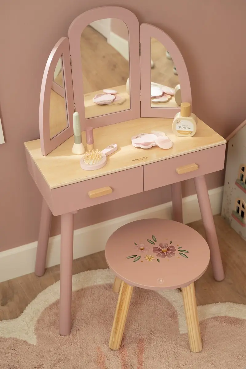 Little Dutch Kaptafel Hout - Roze - afbeelding 6 van 6