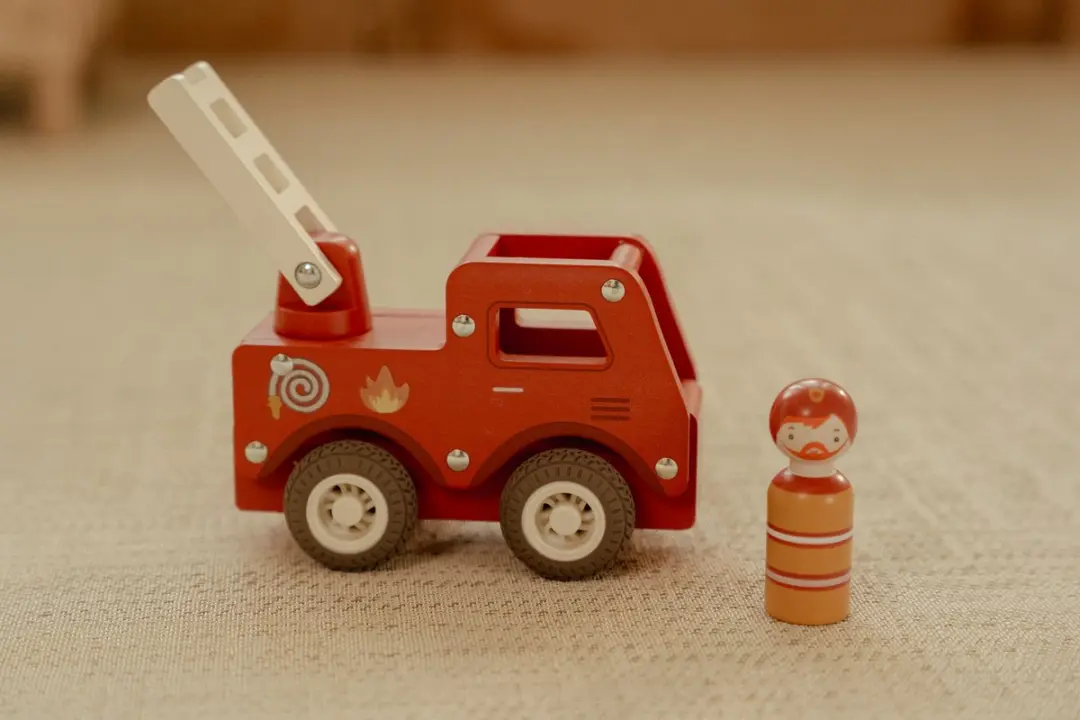 Little Dutch Brandweerwagen Pegdoll Hout - Rood