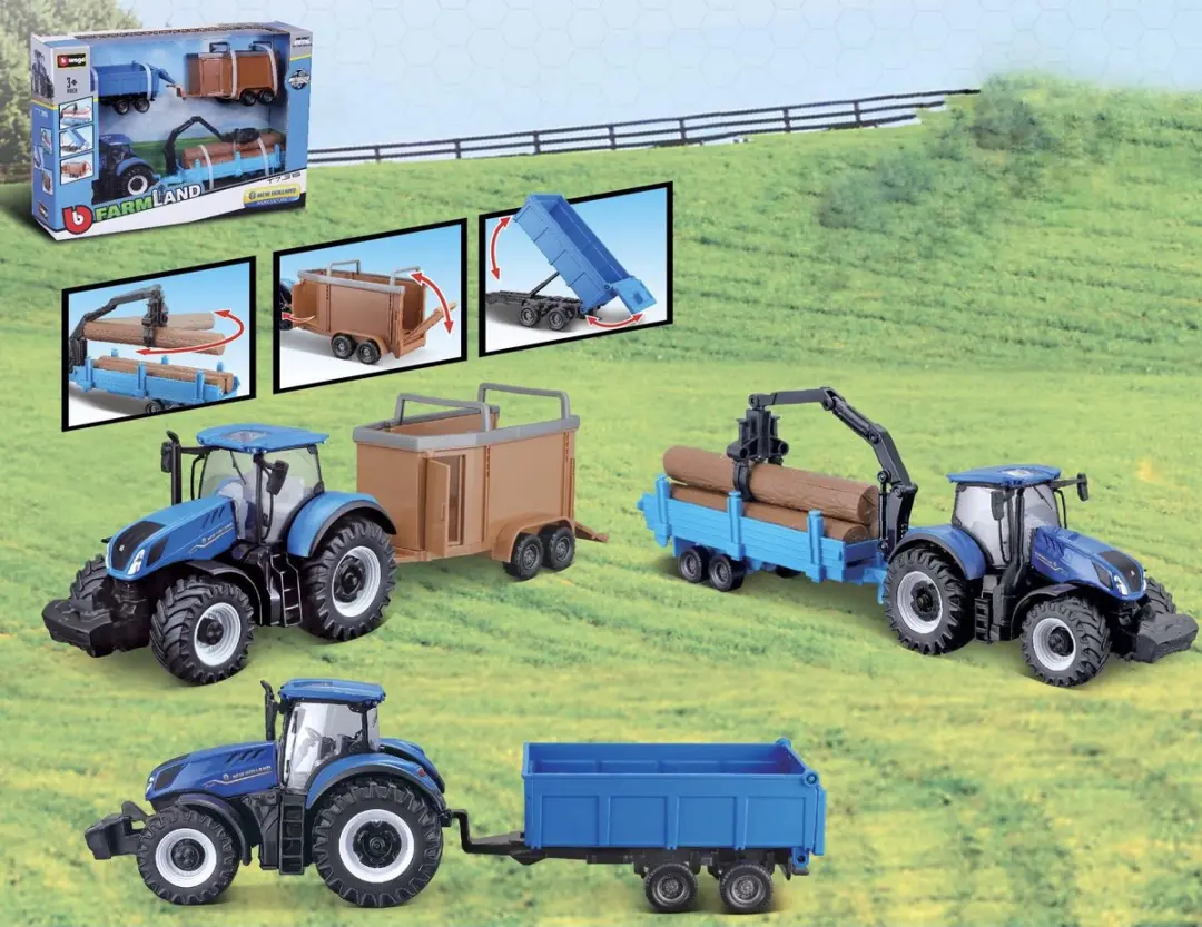Bburago New Holland T7.315 Modelauto 1:32 - Blauw