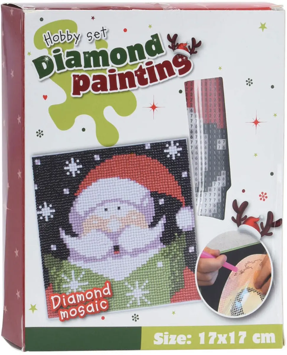 Koopman Diamond Painting Kerstset - Multicolor - 3 Stuks