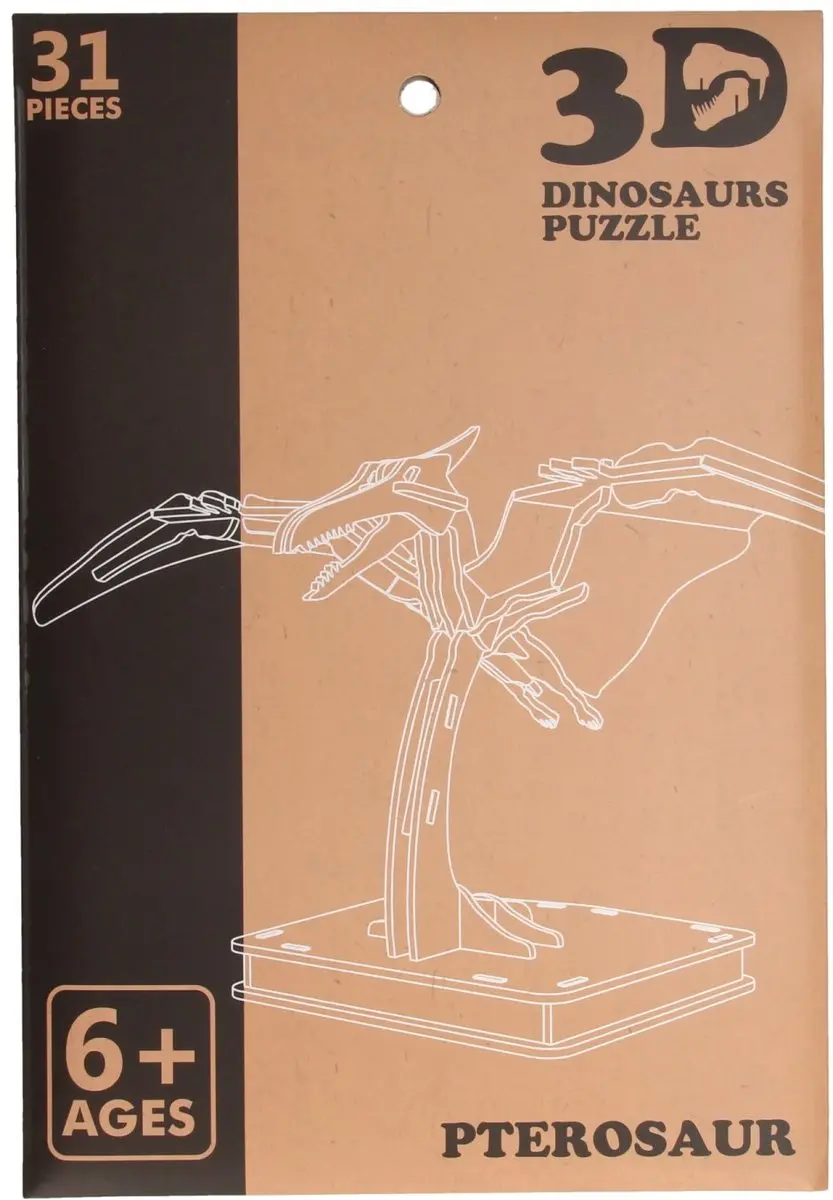 3D puzzel dinosaurus van hout educatief speelgoed multicolor.