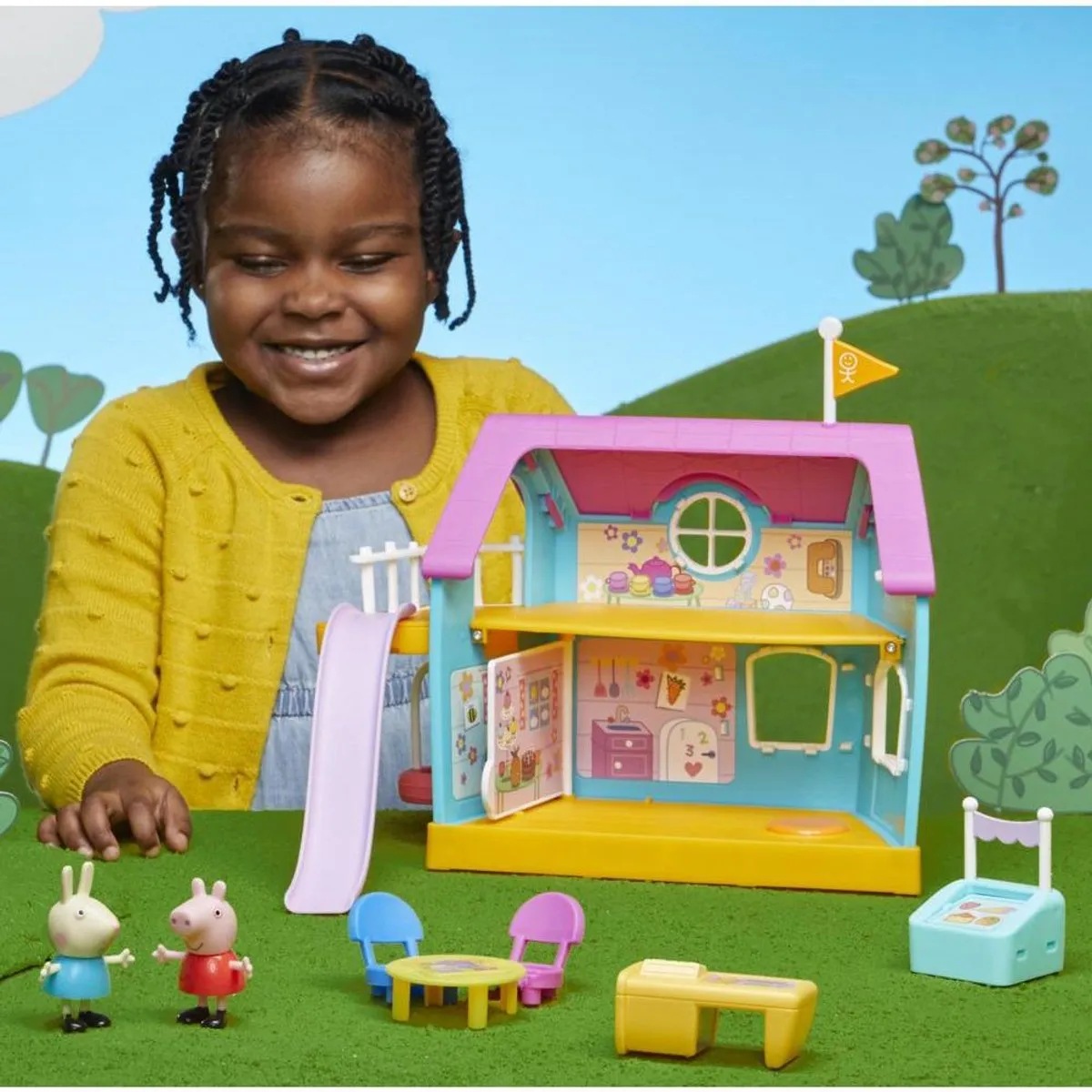Hasbro Peppa Pig Kinder Club Huis Speelset - 11-delig - Meerkleurig
