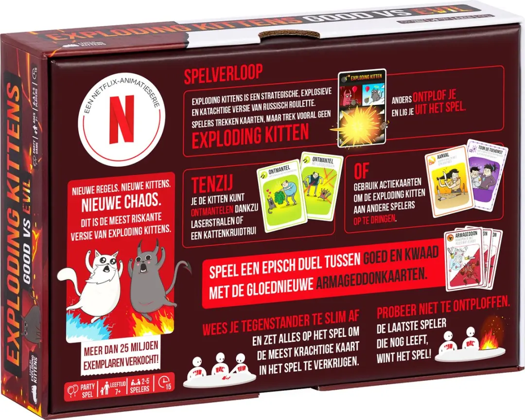 Exploding Kittens Good vs. Evil Nederlandstalig Kaartspel - 5 Spelers