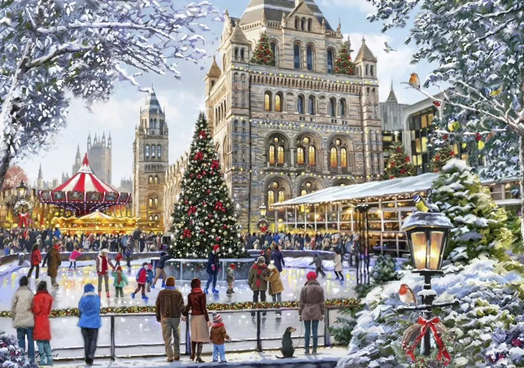 Bluebird Puzzle legpuzzel Skating Outside Natural History Museum
