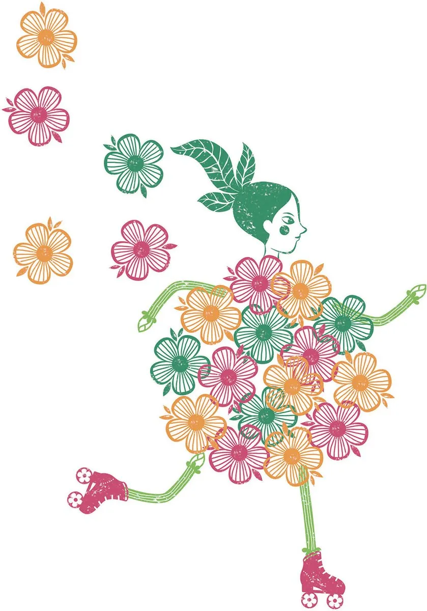 Djeco Flower Girls Stempelpakket - 34-delig Multicolor