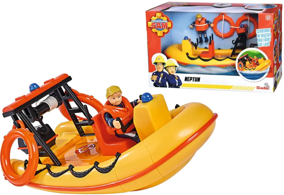 Simba Brandweerman Sam Neptune Boot - Speelgoedvoertuig Rood - afbeelding 6 van 6