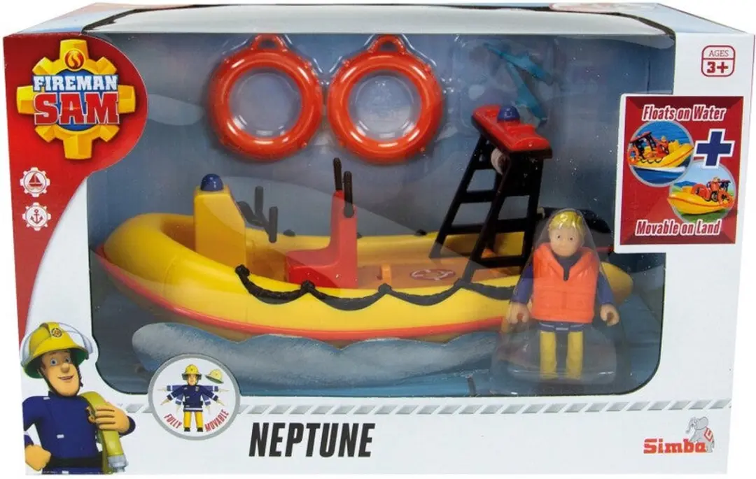 Simba Brandweerman Sam Neptune Boot - Speelgoedvoertuig Rood - afbeelding 5 van 6