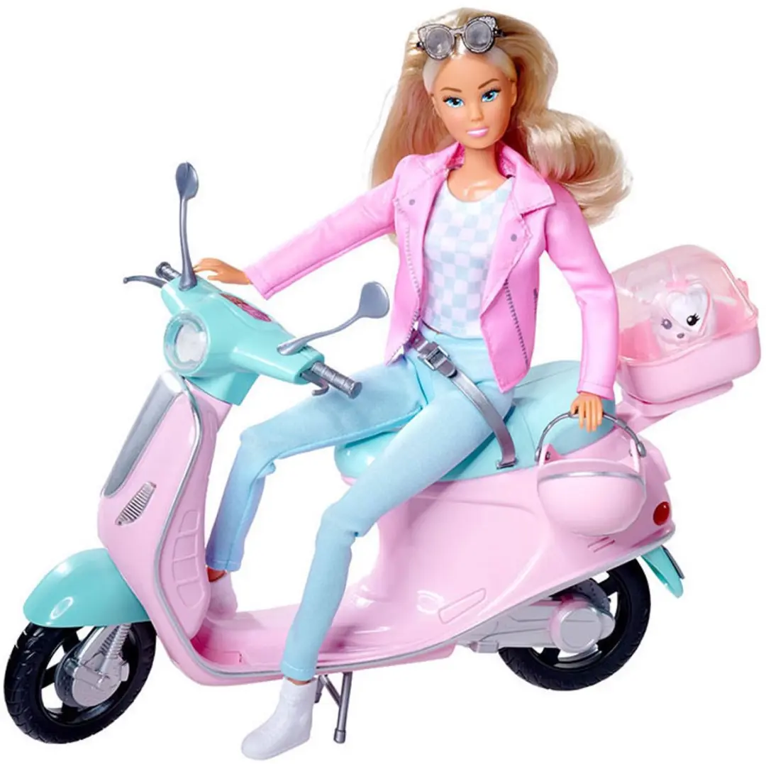 Simba Steffi met Scooter Speelfiguur - Meerkleurig