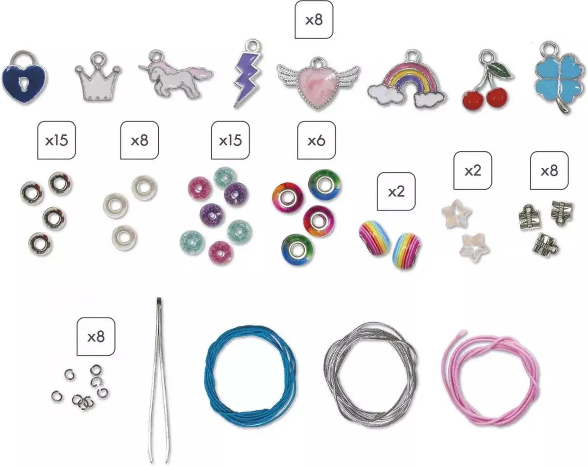 Janod Les Ateliers Bijoux Armbanden Set 8 Stuks - Multicolor