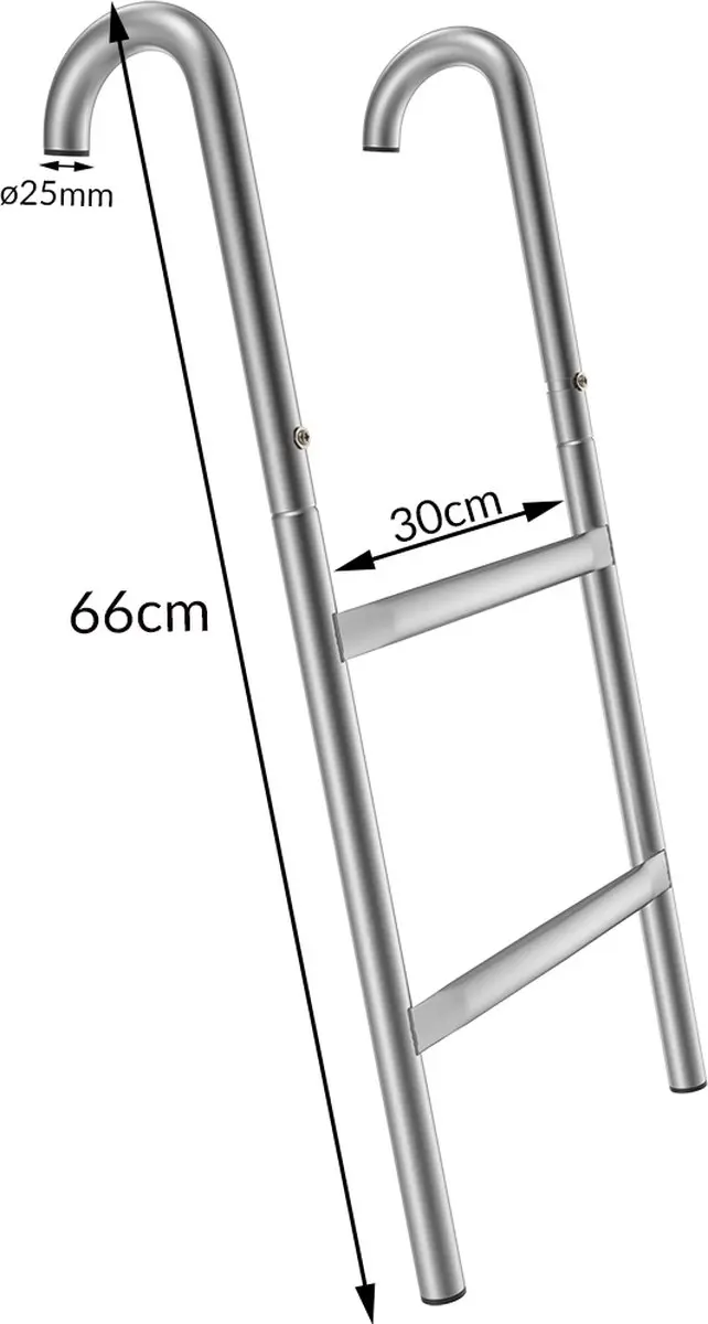 Deuba Laddertrampoline 66cm - 2 Treden Metaal