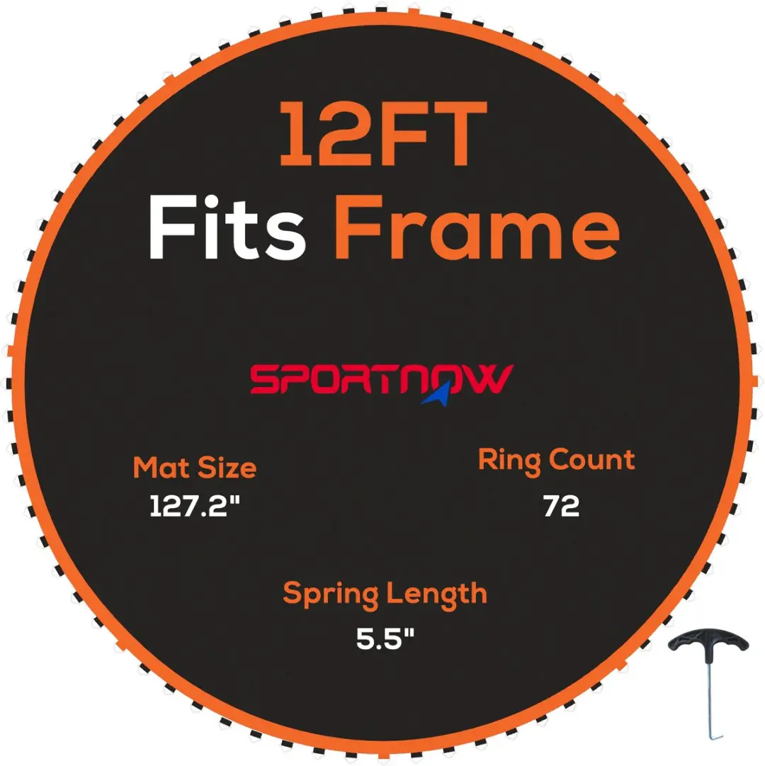SPORTNOW Trampoline Mat Kunststof 323L x 323B x 1H cm Oranje+Zwart