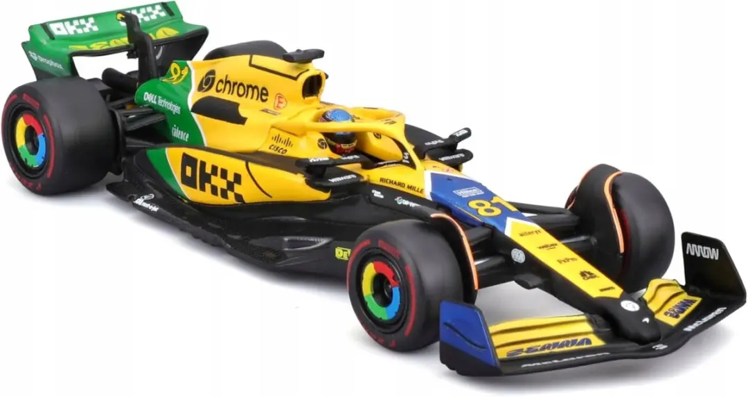 Bburago F1 McLaren MCL38 2024 Modelauto - Norris/Senna Livery - afbeelding 5 van 5