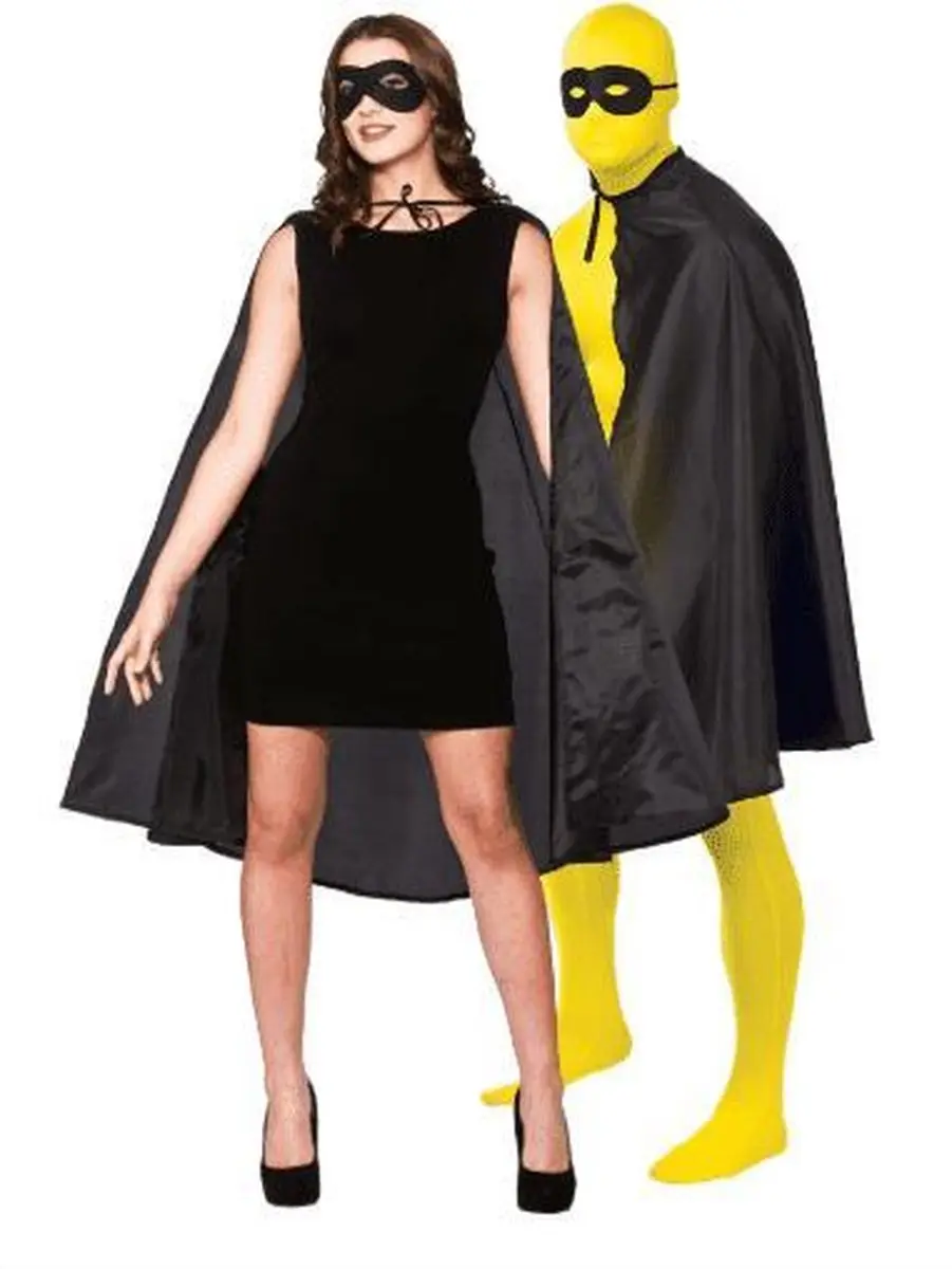 Super Hero Cape met masker in zwart