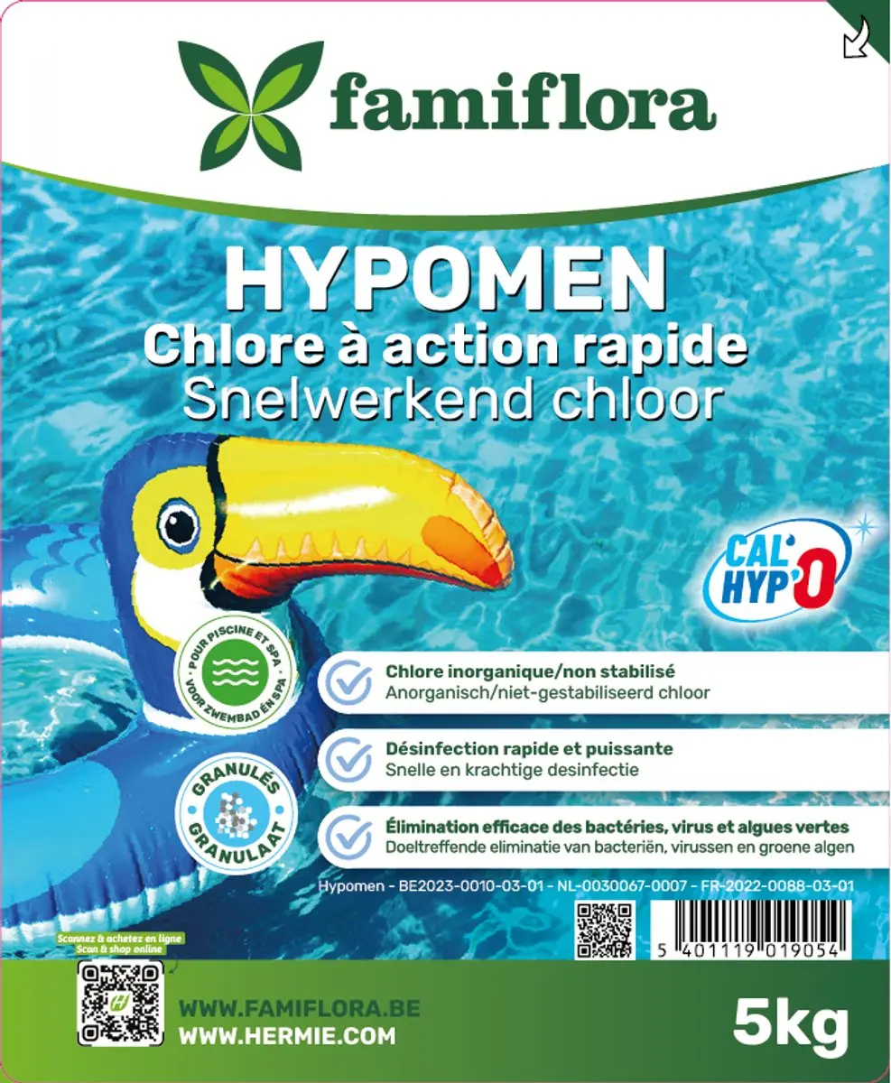 Famiflora Hypomen Snelwerkend Chloor 5kg Granulaat