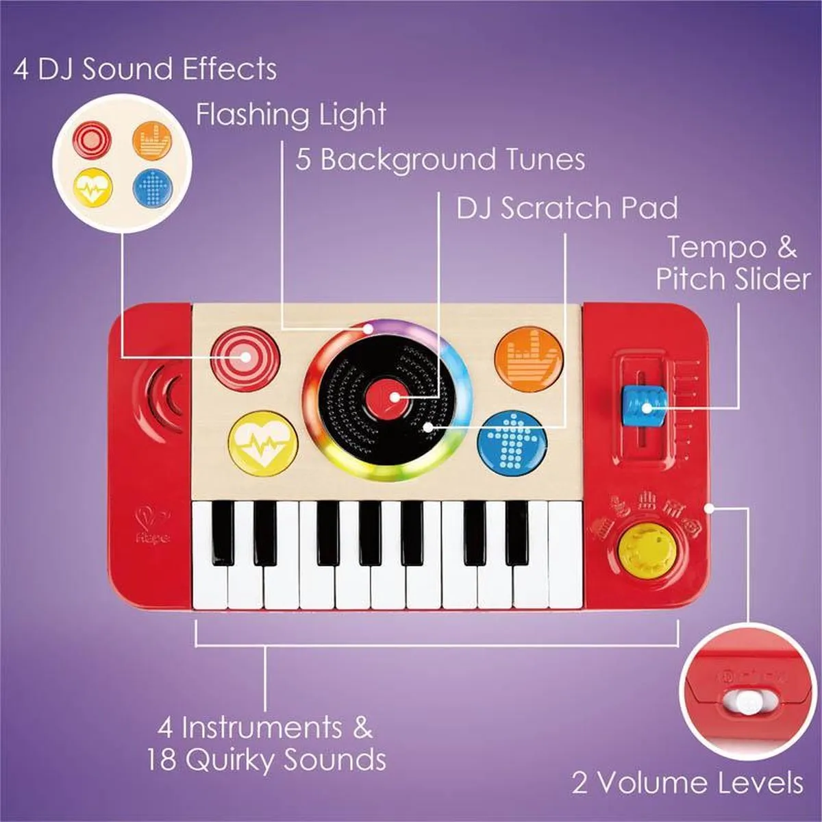 Hape DJ Mix & Spin Studio - 3x AA - Veelkleurig