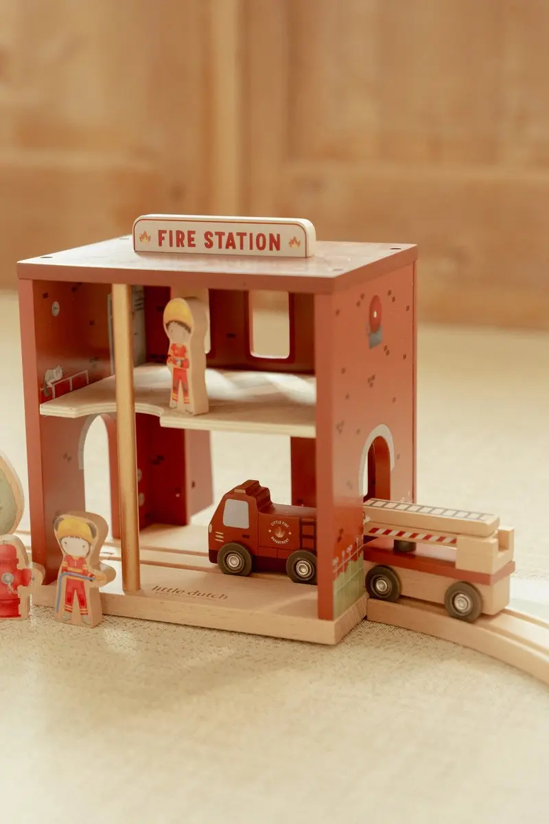 Little Dutch Brandweerstation Hout - Rood