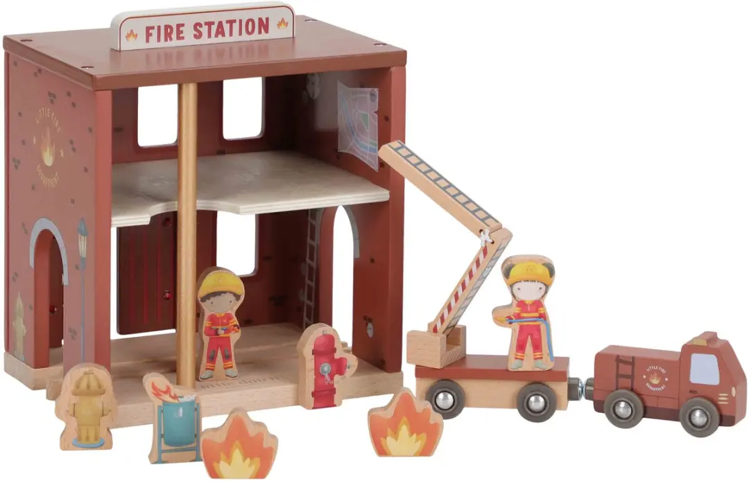 Little Dutch Brandweerstation Hout - Rood