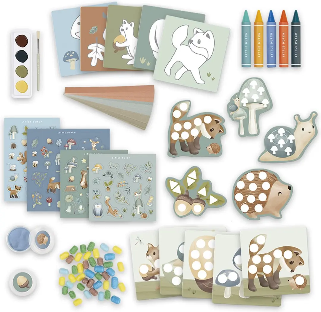 Little Dutch Forest Friends Knutseldoos - Blauw - 50 Stuks