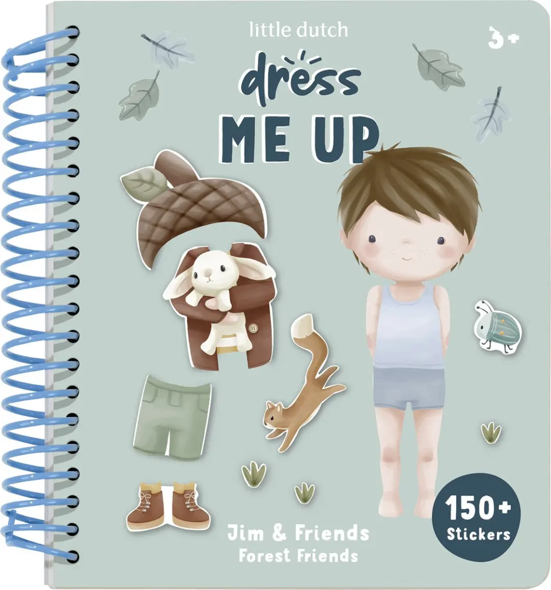 Little Dutch sticker- en aankleedboek Dress me up Jim, Forest Friends