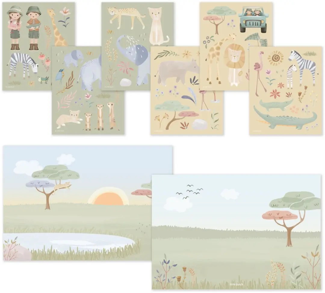 Little Dutch Safari Stickerboekje - 70+ Stickers Groen