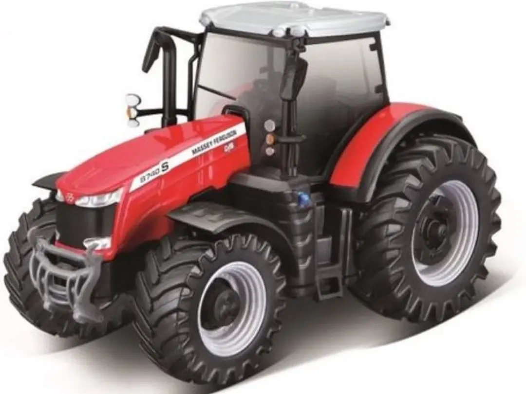 Bburago Massey Ferguson 8740S Modelauto 10cm - Rood - afbeelding 3 van 3