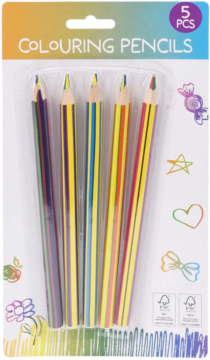 Jumbo Kleurpotloden Multicolor, 5st.
