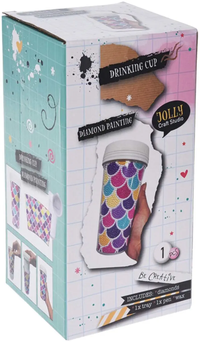 Drinkbeker diamond painting creatief speelgoed multicolor.