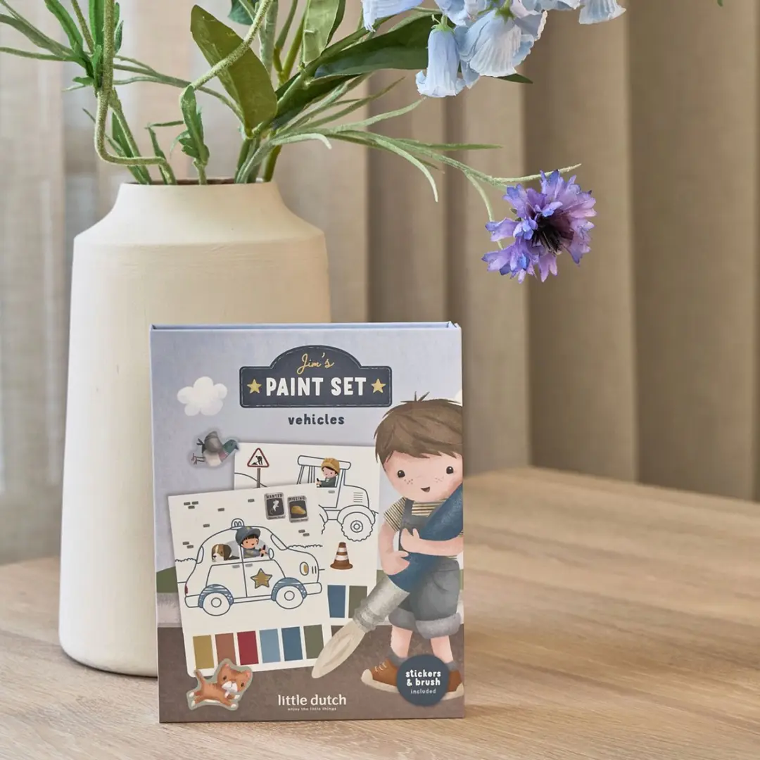 Little Dutch Jim Vehicles Waterverfset - 31-delig Blauw