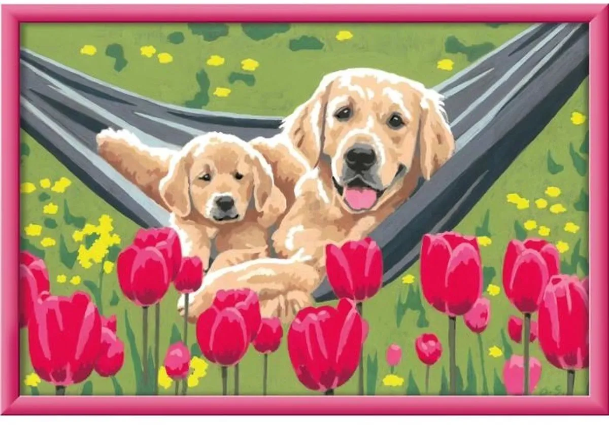 Ravensburger CreArt Kids Schilderset Labrador & Tulpen 31x21cm - 25852