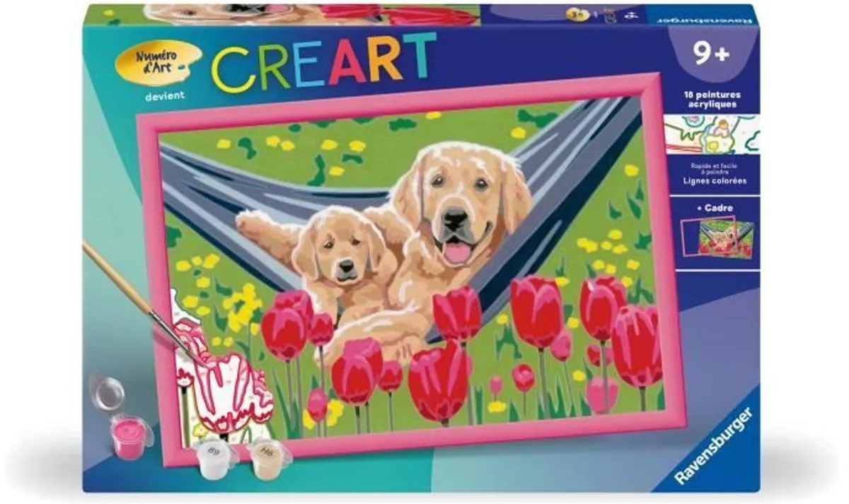 Ravensburger CreArt Kids Schilderset Labrador & Tulpen 31x21cm - 25852