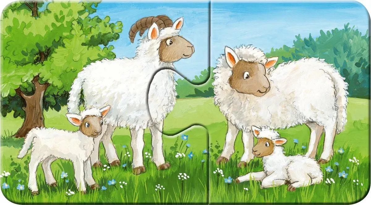 Ravensburger Dierenfamilies op de Boerderij - My First Puzzels 9x2 Stuks