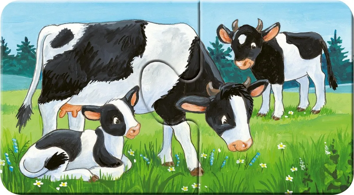 Ravensburger Dierenfamilies op de Boerderij - My First Puzzels 9x2 Stuks