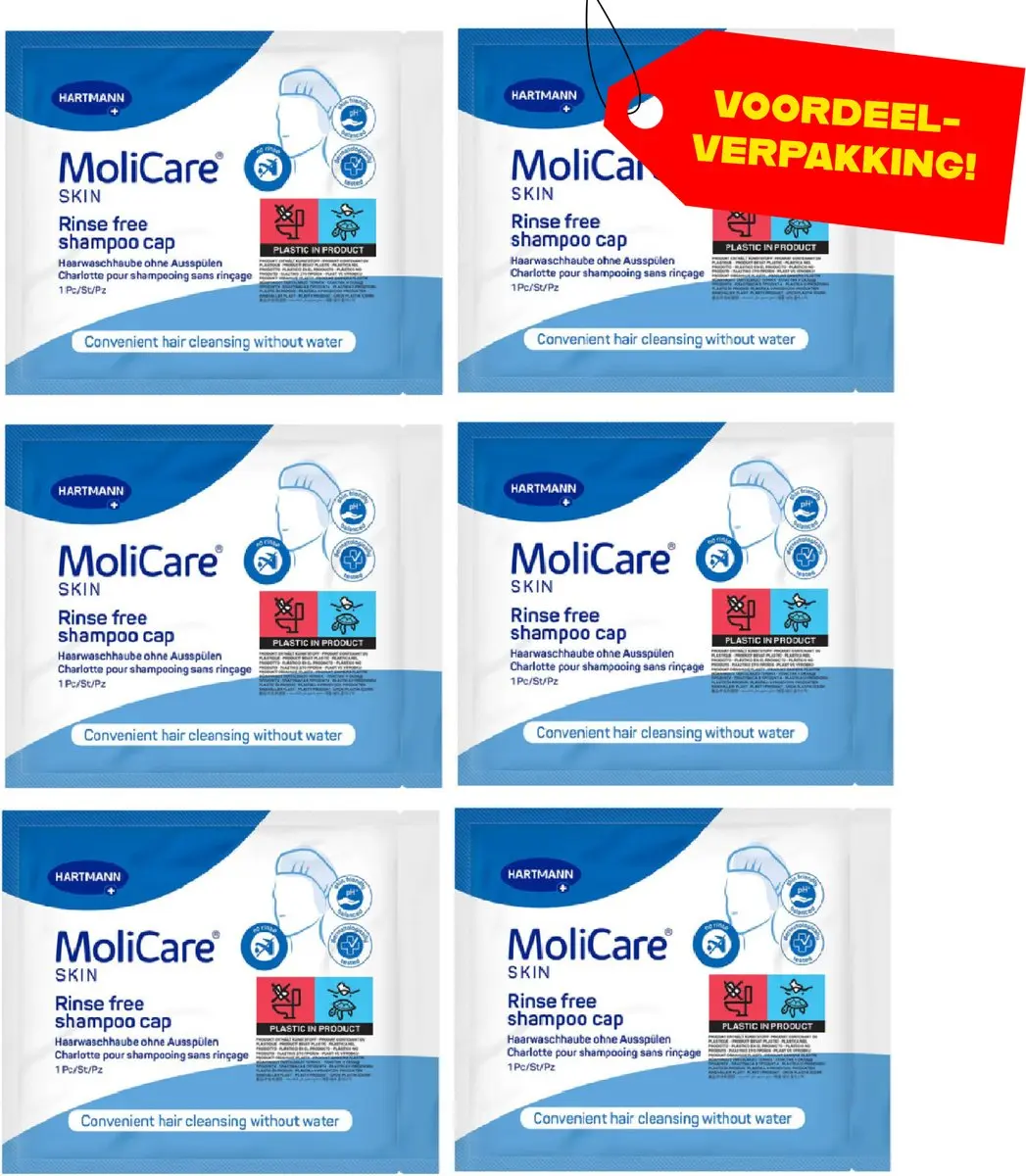 6x MoliCare Skin Shampoo Cap