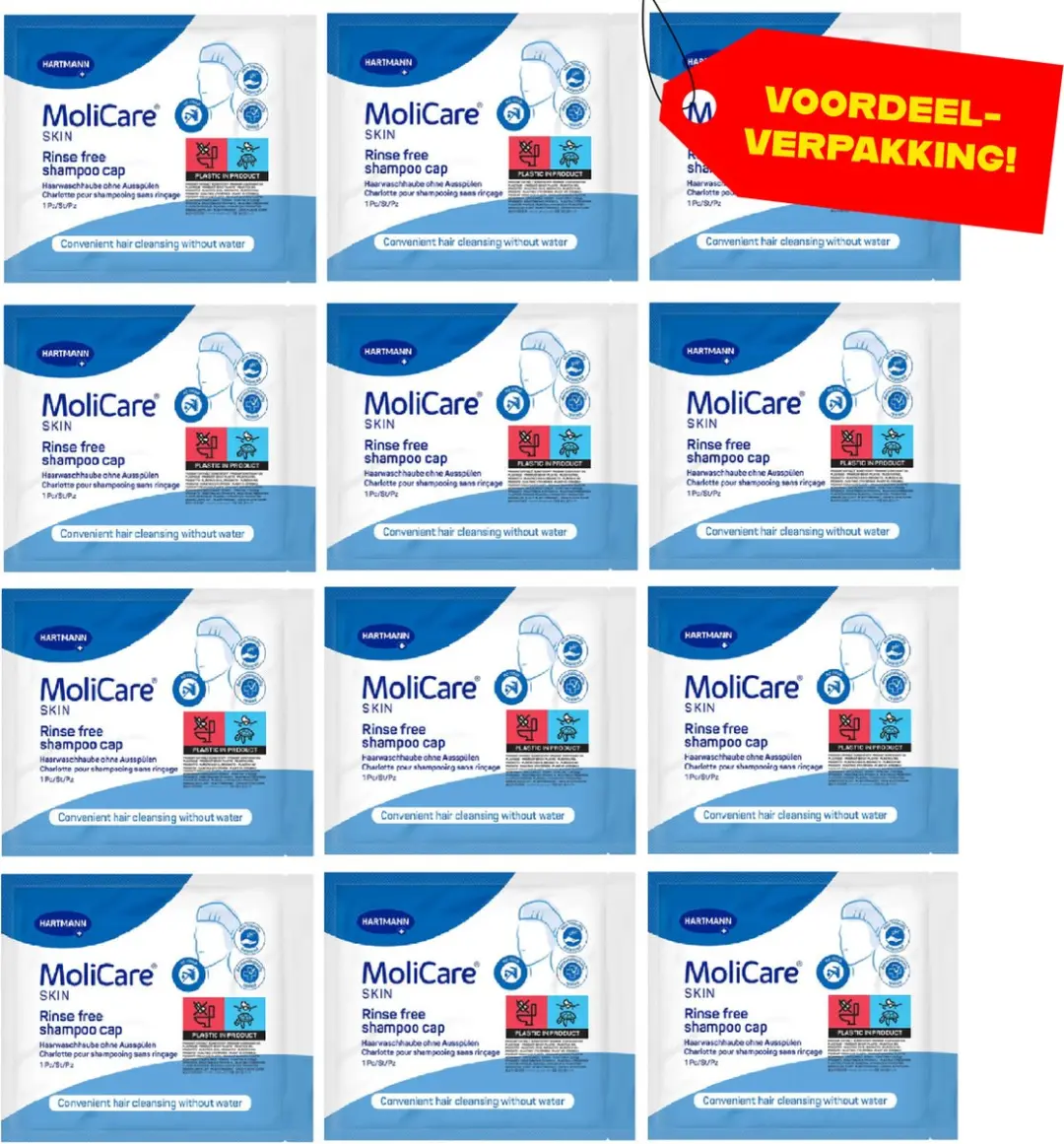 12x MoliCare Skin Shampoo Cap