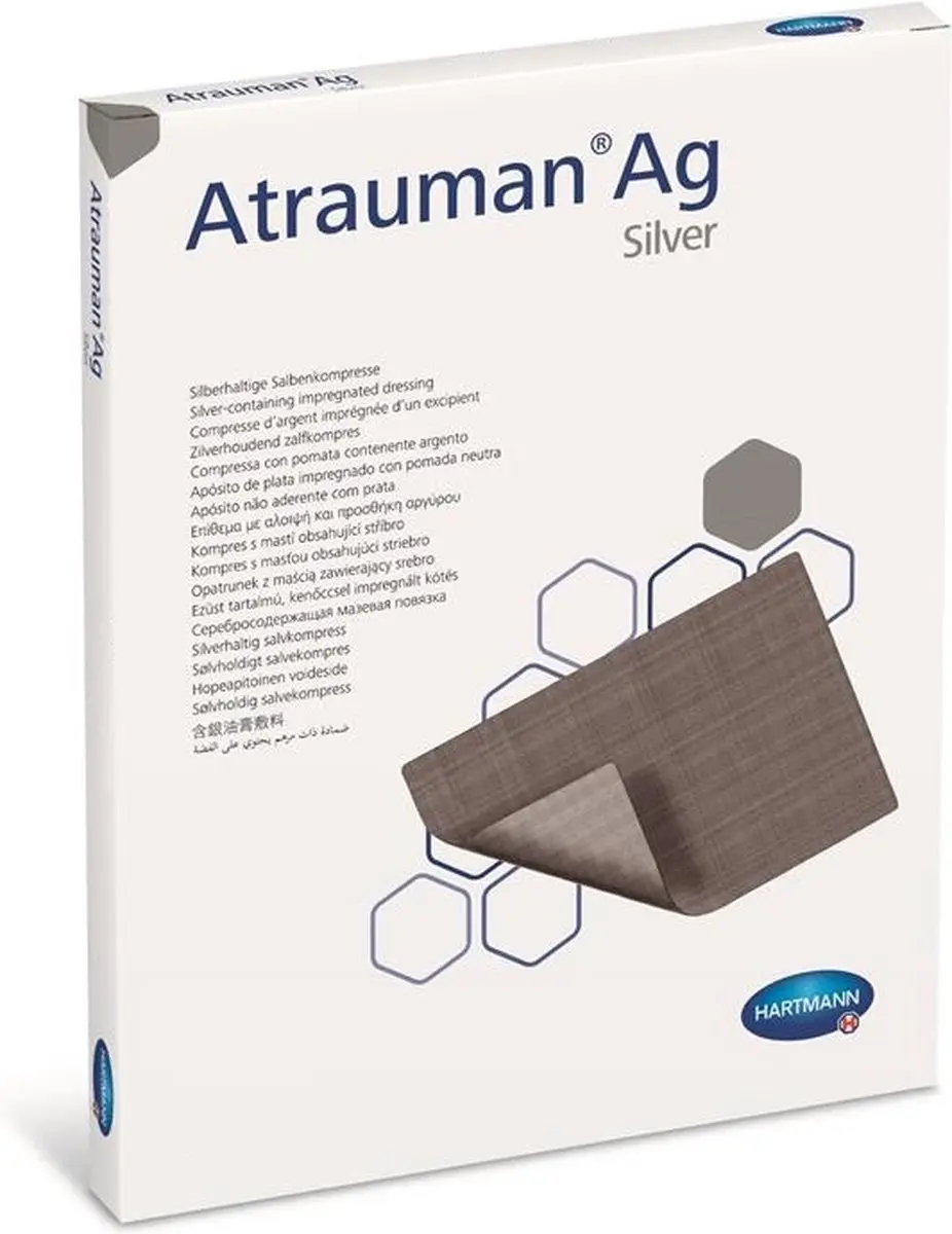 Hartmann Atrauman AG Zalfkompres Zilver 10 Stuks