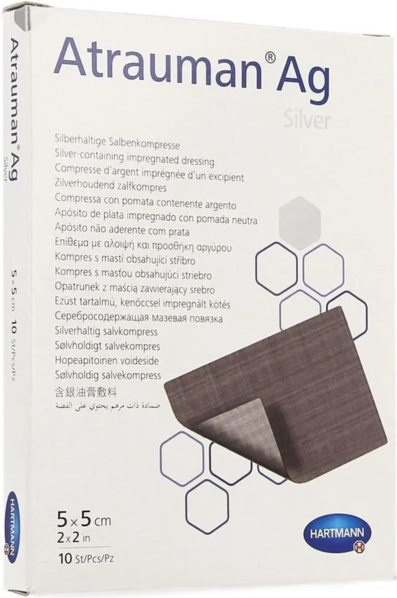 Hartmann Atrauman AG Zalfkompres Zilver 10 Stuks - afbeelding 6 van 6