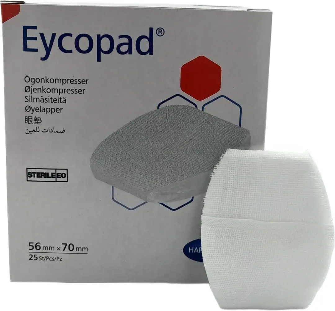 Hartmann Eycopad Oogkompressen ST56X70mm - 25 Stuks - Blauw