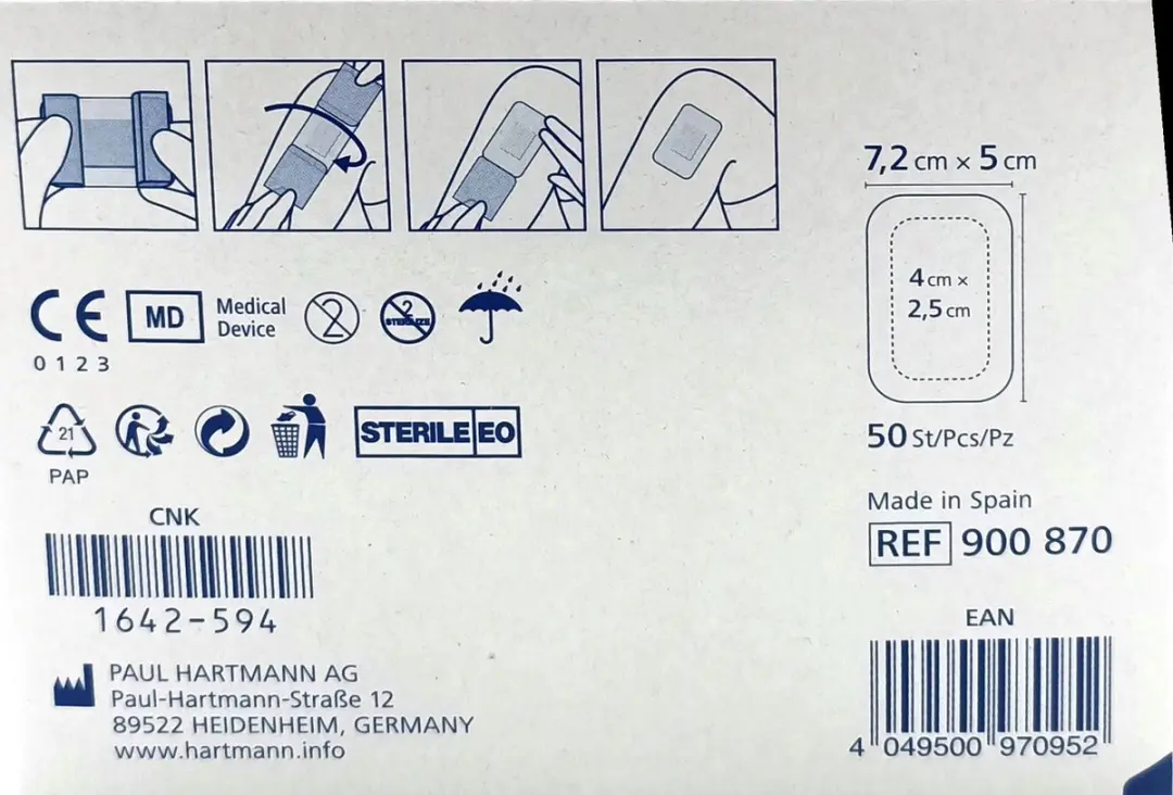 Hartmann Cosmopor E Wondverband 7,2x5cm - 50 Stuks - Transparant
