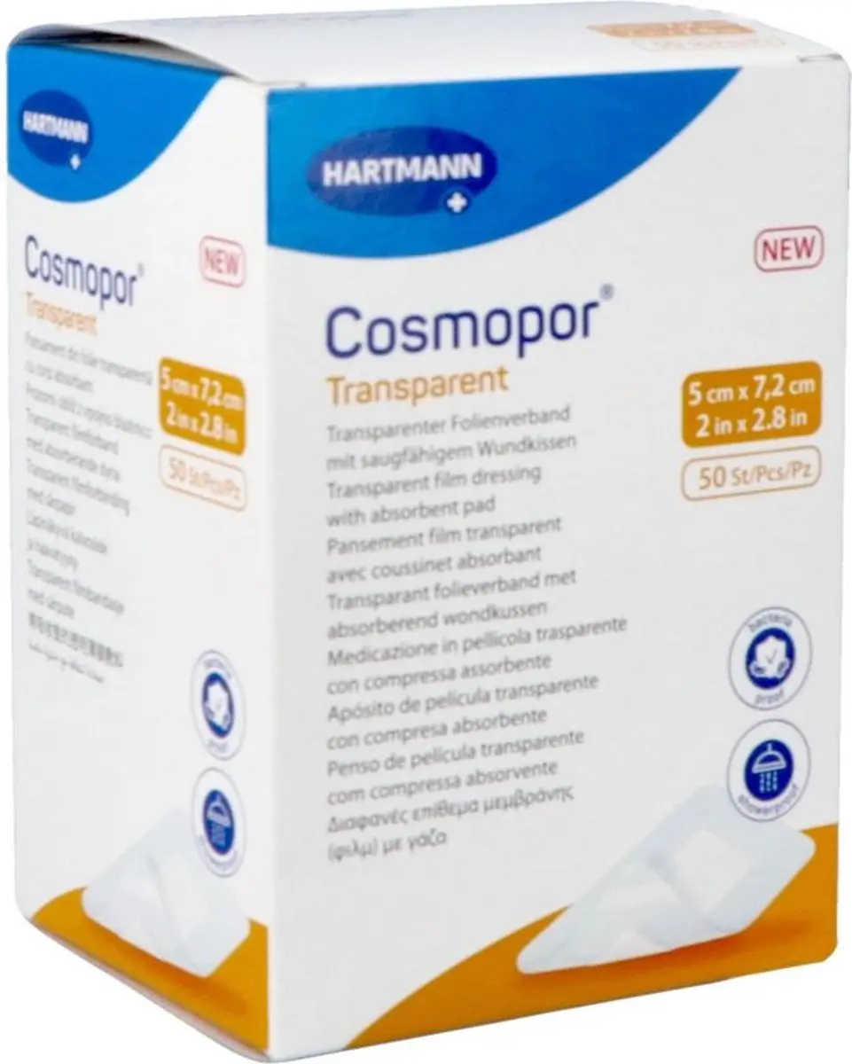Hartmann Cosmopor Transparant 5x7,2cm