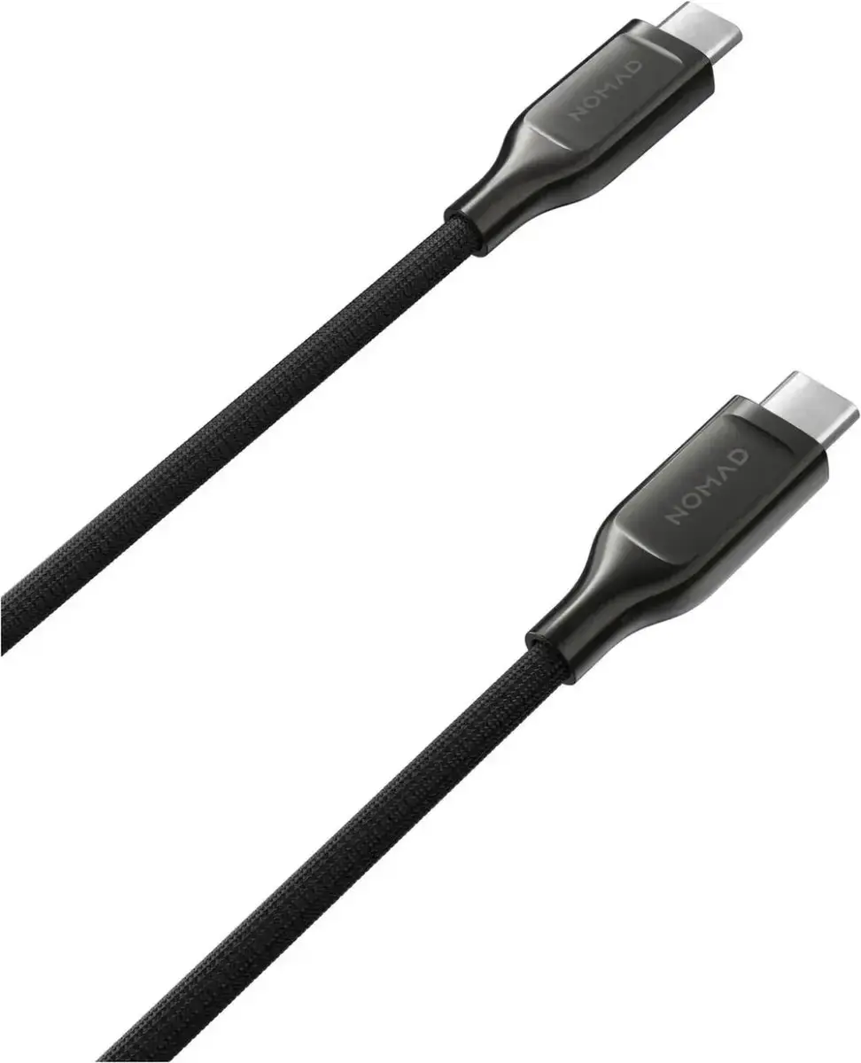 NOMAD Kevlar USB-C Kabel 0,3m - Carbide Transparent