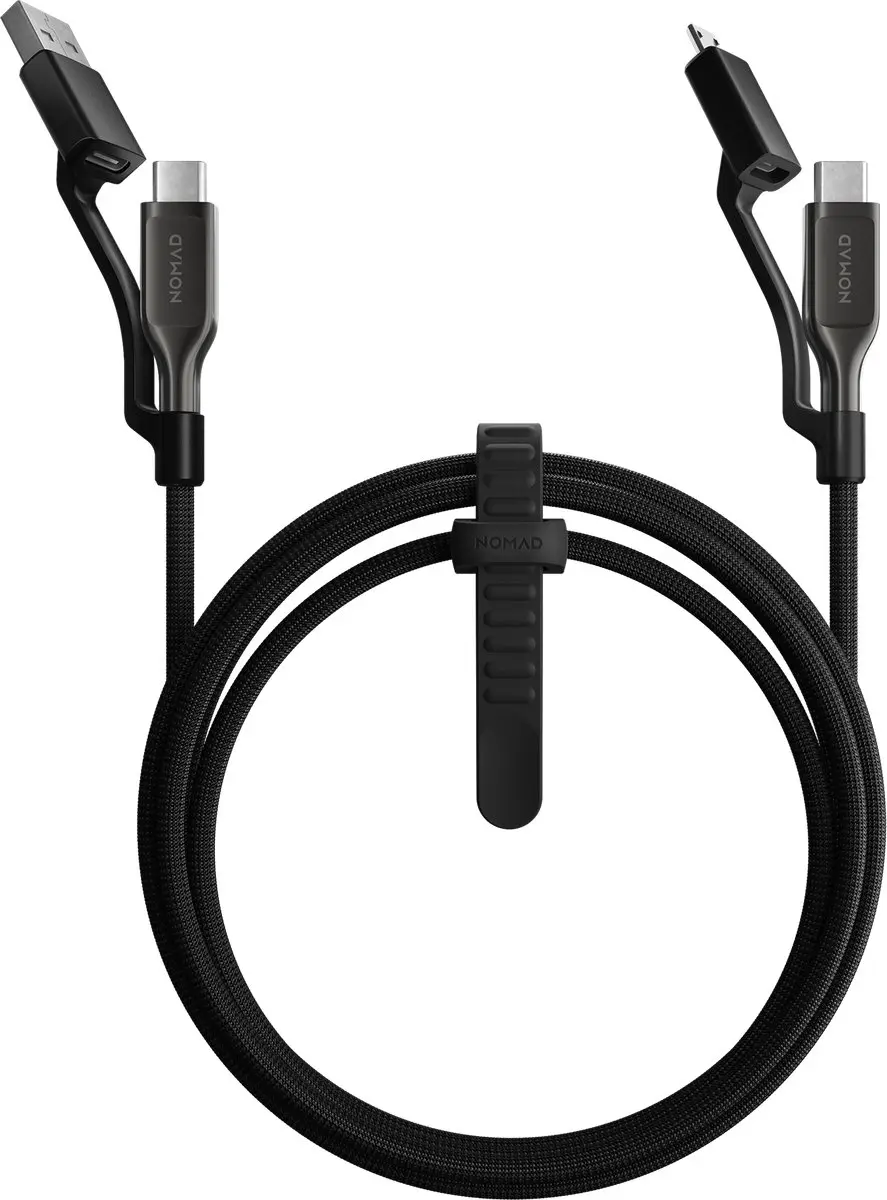 NOMAD Universele Kevlar USB-C Kabel 1,5m - Carbide - Transparent