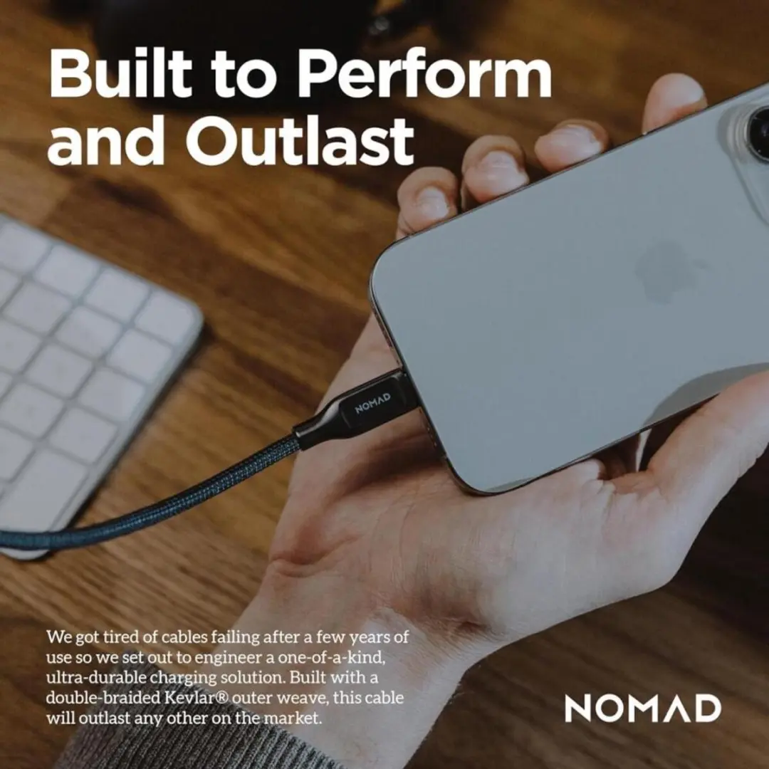 NOMAD Kevlar USB-C Kabel 1,5m - Carbide Transparent