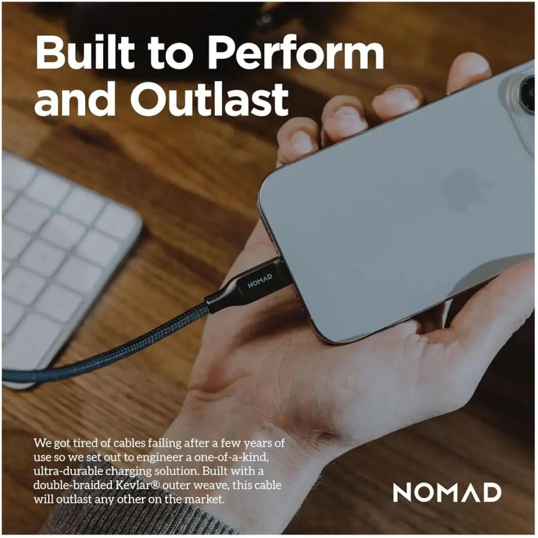 NOMAD Kevlar USB-C Kabel 1,5m - Wit