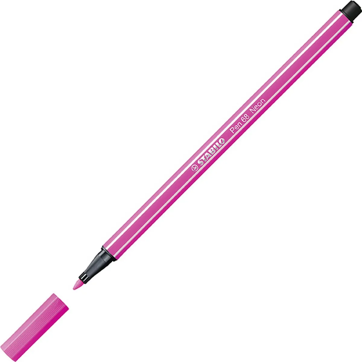 STABILO Pen 68 Neon Roze Viltstift - 10 Stuks