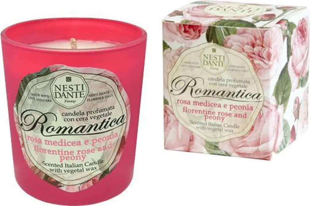 Nesti Dante Romantica Geurkaars - Florentijnse rozen & pioenroos - 7,5 cm Roze