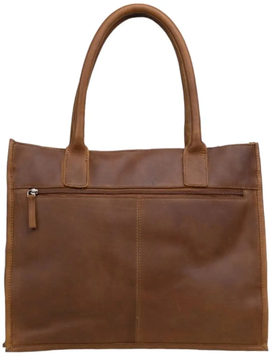 DSTRCT Preston Park Dames Laptoptas 15 inch - A4 - Leer Cognac