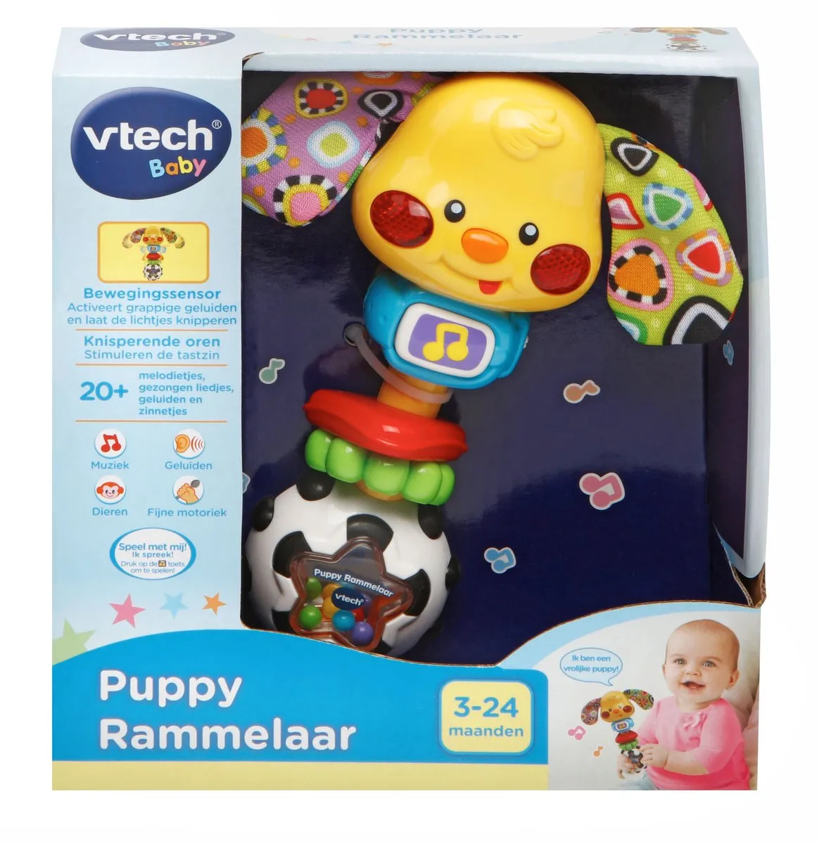 VTech Baby Puppy Rammelaar - Multikleuren