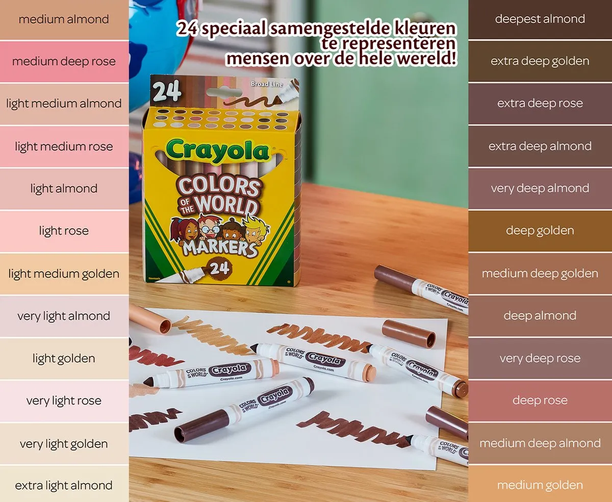 Crayola Colors of the World Viltstiften - 24 Stuks