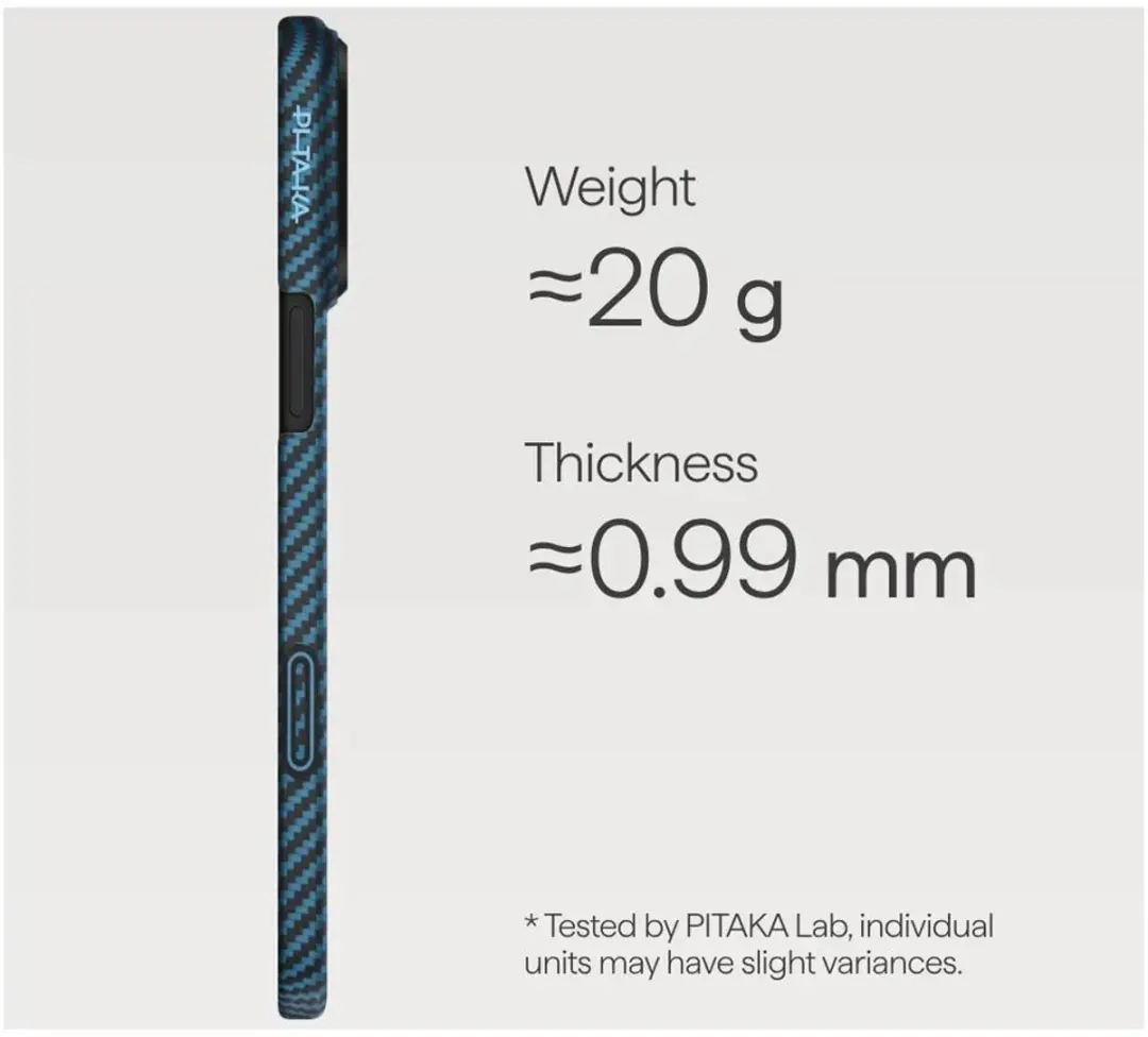 Pitaka KI1706BPM Ultra Slim Hoesje iPhone 17 Pro Max - MagSafe - Blauw - afbeelding 6 van 6
