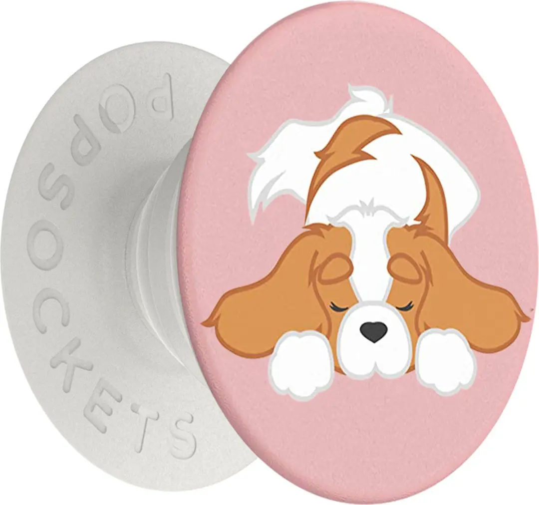 PopSockets, PopGrip Ontwerp Pupper Napper, Wit / Roze